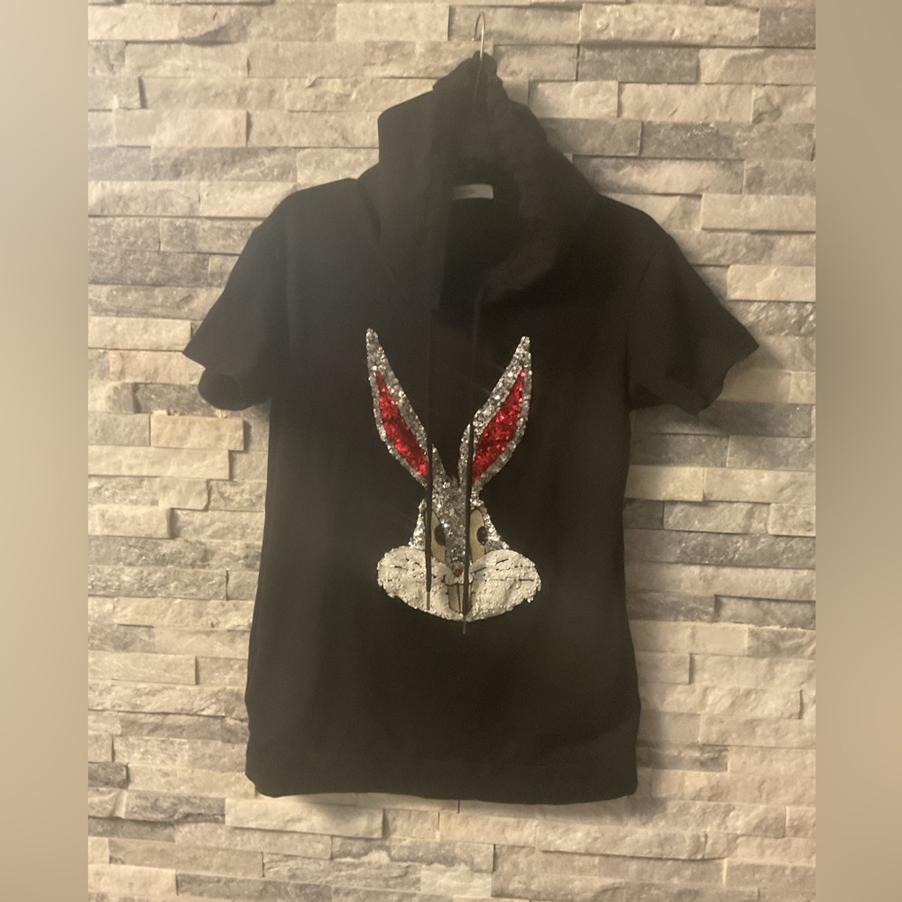 Vorrei / Gucci   Black Bunny Graphic Hoodie medium
